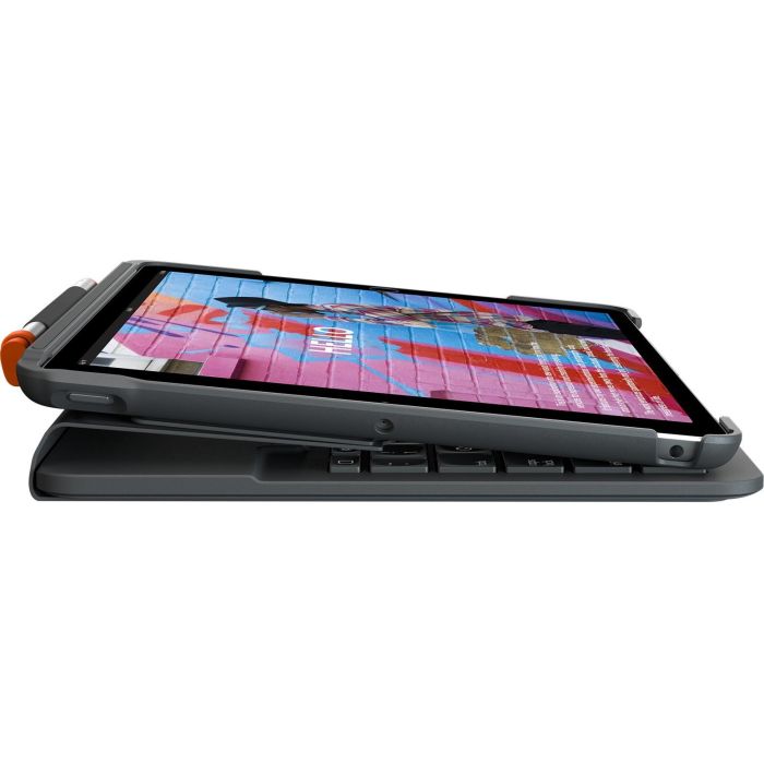Logitech Slim Folio Teclado y Funda Bluetooth para iPad 7ª/8ª Generación QWERTZ DE Gris Oscuro