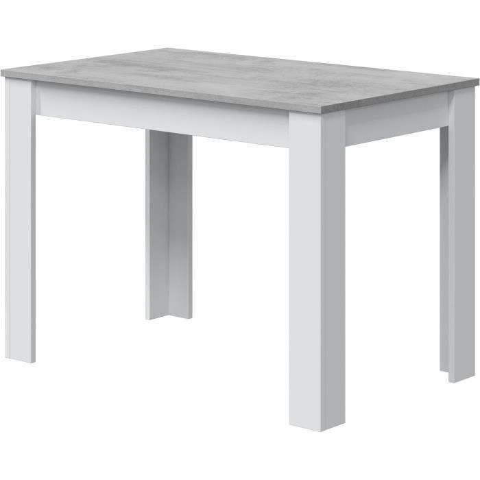 Mesa de comedor - CLoe - Rectangular - Blanco Artik / Hormigón - 109 x 67 x 78 cm 3 Mesa de comedor - CLoe - Rectangular - Blanco Artik / Hormigón - 109 x 67 x 78 cm 3