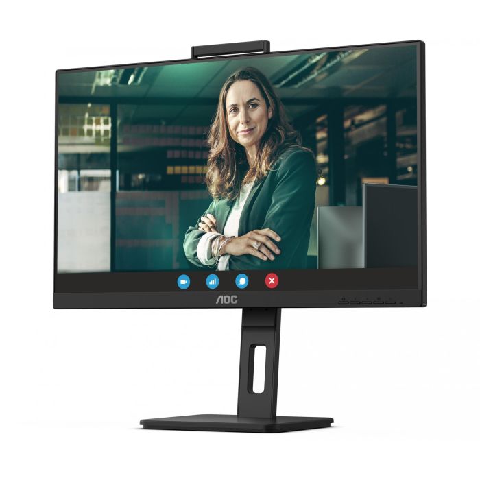 AOC 24P3CW Monitor Profesional 23.8" Full HD IPS 75Hz Webcam Windows Hello, USB-C 65W PD, Altavoces Integrados, Ergonomía Regulable Negro 4