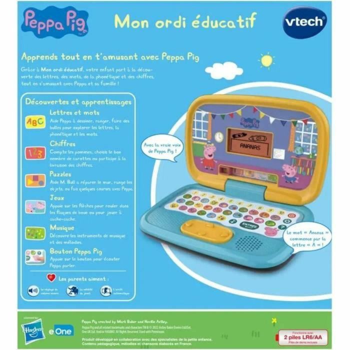 Ordenador portátil Vtech Peppa Pig 3-6 años Juguete Interactivo 1