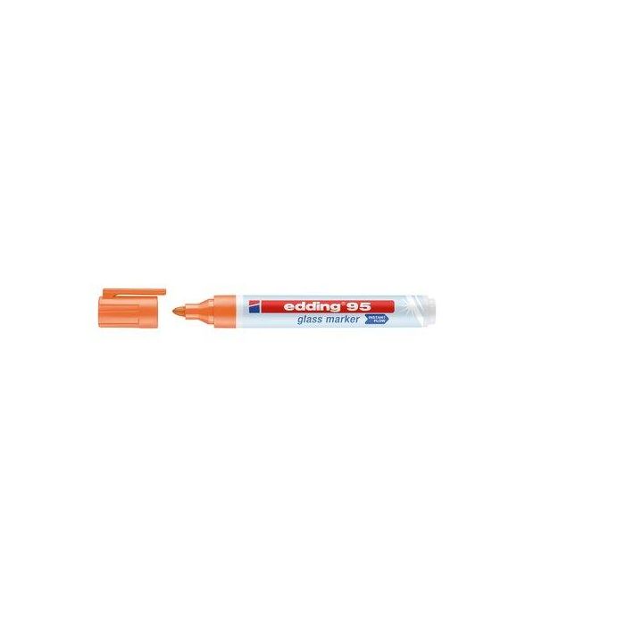 Marcador Edding 95 Para Cristal Naranja 10 unidades