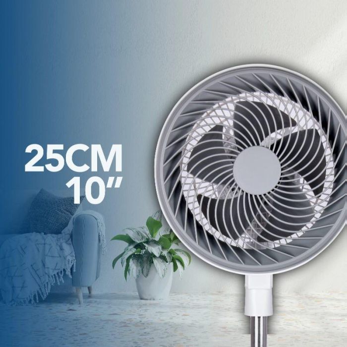 Daewoo Ventilador de Alta Velocidad de 10 Pulgadas (25 cm) 80W con Base Redonda