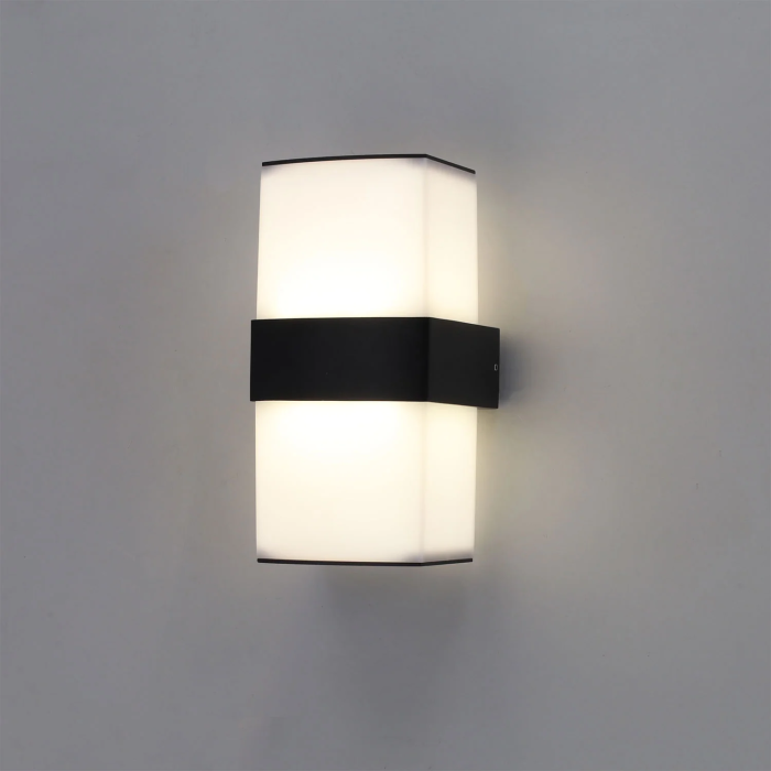 Aplique LED Ussuriysk 2x6W para Pared Exterior Aluminio Moderno 1200 Lúmenes