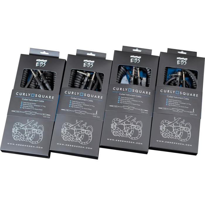 EBS Cable Trenzado para Instrumento Jack 6.35mm, 4.6 m, Recto/Recto, Conectores Chapados en Oro, 1 Pieza