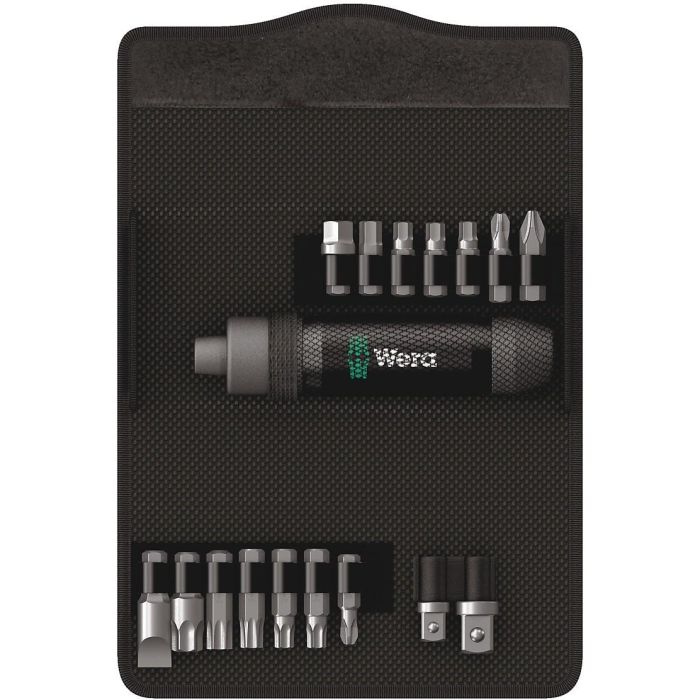 Wera 05072017001 Juego de destornilladores de impacto 16 piezas: Puntas Phillips, Torx y Hexagonales con estuche