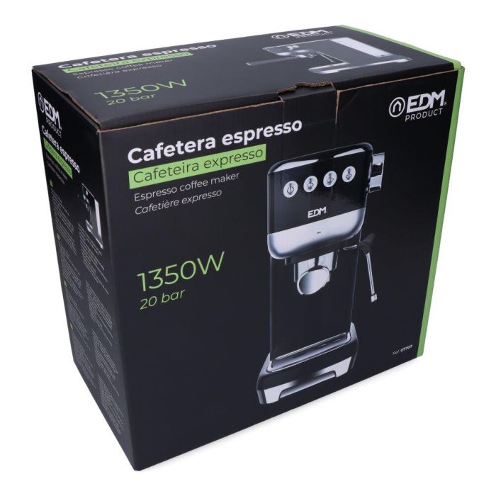 Cafetera Express de Brazo EDM 07707 Negro 2 Tazas 1,3 L 3