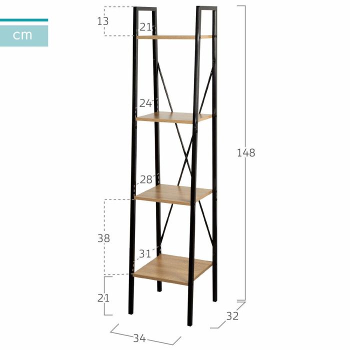Estantería Max Home Acero Melamina Aglomerado 34 x 148 x 32 cm 3