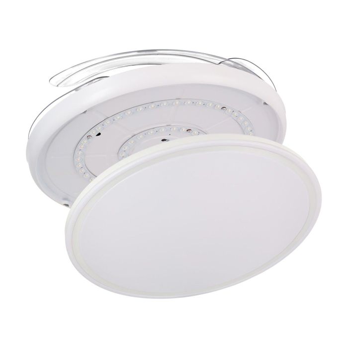 Ventilador de Techo 59W 6980lm Blanco, 4 Aspas Desplegables Ø107cm, Luz 3 Colores, Control Remoto y Regulación Intensidad 3 Ventilador de Techo 59W 6980lm Blanco, 4 Aspas Desplegables Ø107cm, Luz 3 Colores, Control Remoto y Regulación Intensidad 3