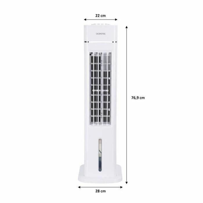 OCEANIC Ventilador de columna OCEANIC - 70W - Alto 76,5 cm - 3,5L - 3 velocidades - Oscilante - Blanco 3