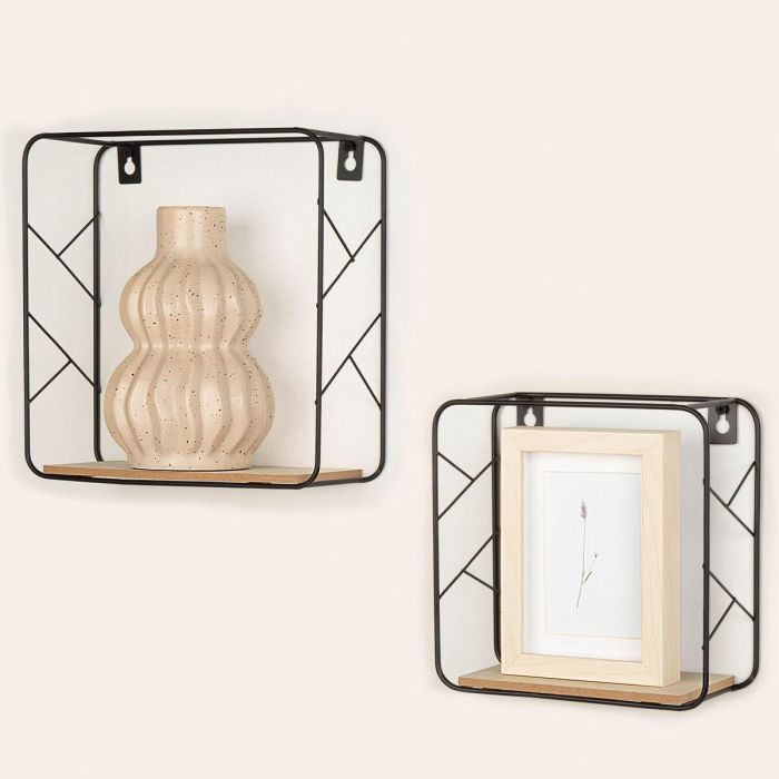 Estantería Max Home Hierro Madera MDF 25 x 25 x 10 cm (6 Unidades) 1