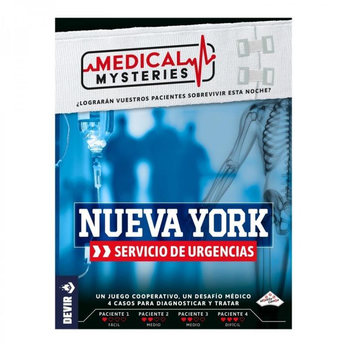 Devir Medical Mysteries New York Juego de Mesa Cooperativo Medicina Misterio Suspenso 4 Casos Clínicos