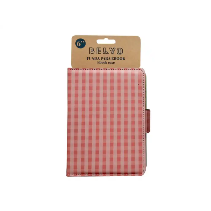 Funda para eBook Wondee Layla Cuadros Rosa 170x200x130 mm 6