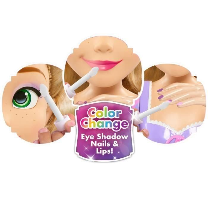 Cabezal de peinado - DISNEY - Rapunzel Deluxe - 12 accesorios - Falsa botella de barniz - Guía de peinado 2 Cabezal de peinado - DISNEY - Rapunzel Deluxe - 12 accesorios - Falsa botella de barniz - Guía de peinado 2