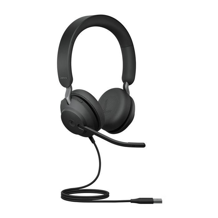 Jabra Evolve2 40 SE Auriculares con micrófono para oficina, USB-A, Estéreo MS, Certificado para Microsoft Teams, Negro 1