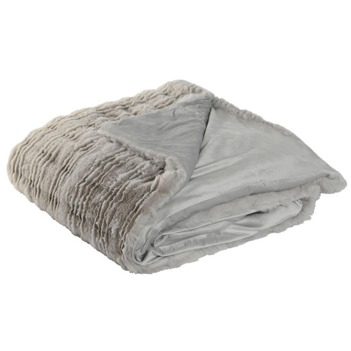 Manta Urban DKD Home Decor Gris Claro 240 x 1 x 220 cm