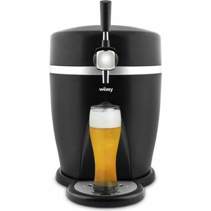 WEASY PINT568 - Dispensador de cerveza 5L - Temperatura de 3 ° a 6 ° C - 60W - Asa y bandeja de goteo extraíble - Patas antideslizantes