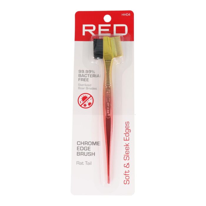 Red Kiss Edge Brush Ombre Chrome Rat tail