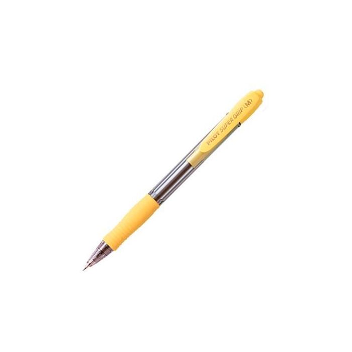 Pilot Bolígrafo Supergrip M Retráctil Tinta Azul Cuerpo Amarillo 1.0mm (12 Unidades) (12 Unidades)