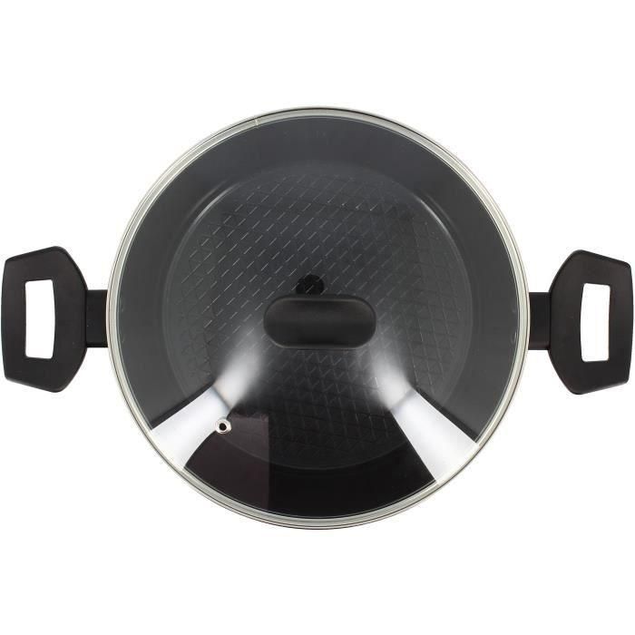 Menastyl 6020647 Horno holandés de Aluminio Forjado 24 cm Negro, Apto para todo tipo de cocinas e Inducción 2