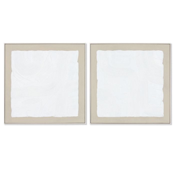 DKD Home Decor Cuadro Urban Moderno Beige Blanco Lienzo Pino 82.5 cm Alto x 82 cm Ancho x 4.5 cm Fondo (Pack 2 Unidades) DKD Home Decor Cuadro Urban Moderno Beige Blanco Lienzo Pino 82.5 cm Alto x 82 cm Ancho x 4.5 cm Fondo (Pack 2 Unidades)