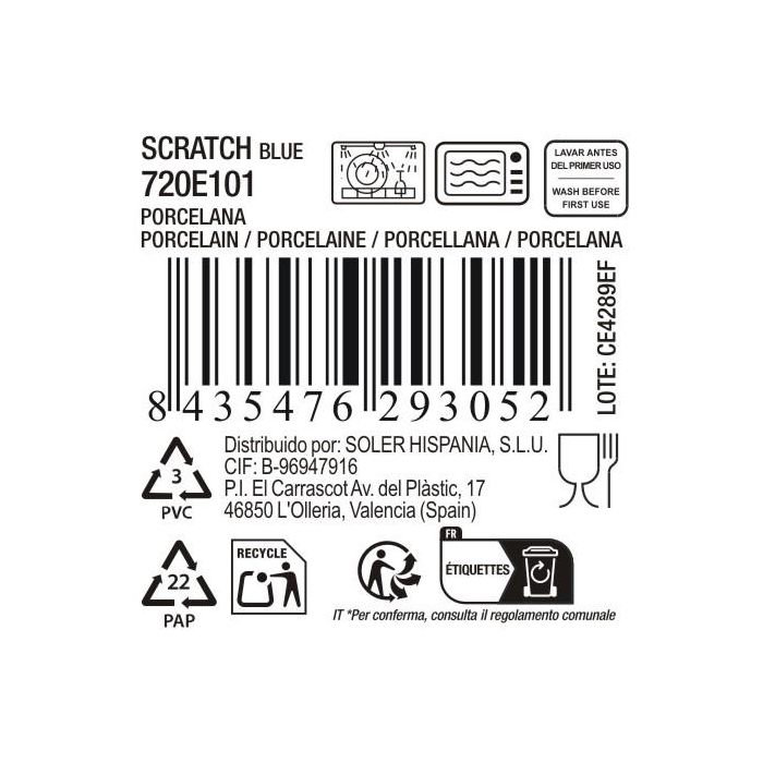 La Mediterranea Bandeja Oval Scratch Blue 20.6 x 11.7 x 2.3 cm 4