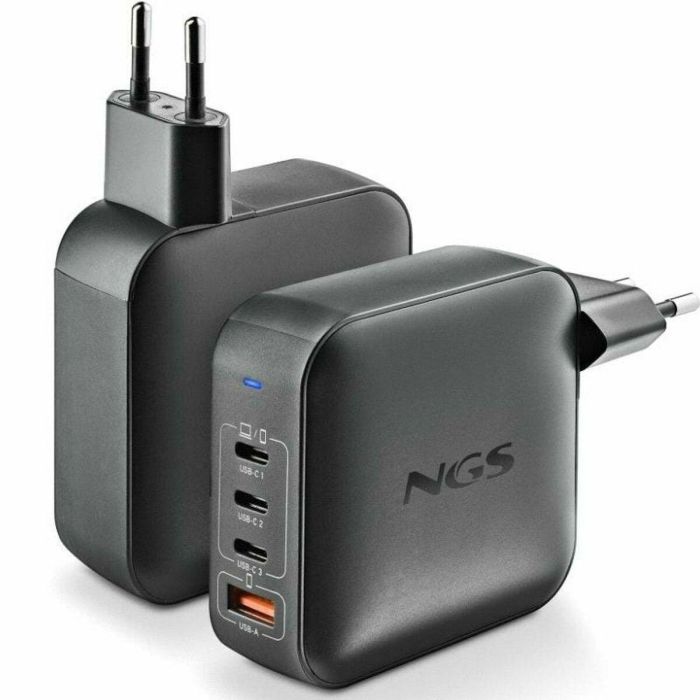 NGS Cargador Portátil BUD165W GaN 165W 3xUSB-C + 1xUSB-A Automático Voltaje 5-21V 16