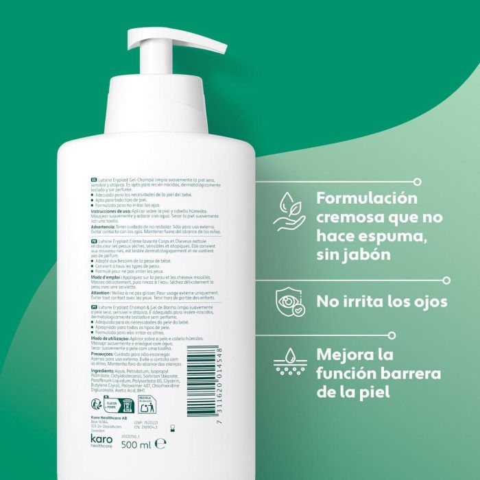 Gel y Champú 2 en 1 Eryplast ERYPLAST BABY 500 ml 6