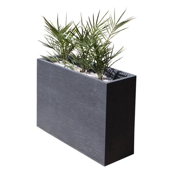 EDA PLASTIQUE Caja de flores Muret Loft Graphit - 46 L - 78.5 x 29.5 x 60 cm - Gris antracita