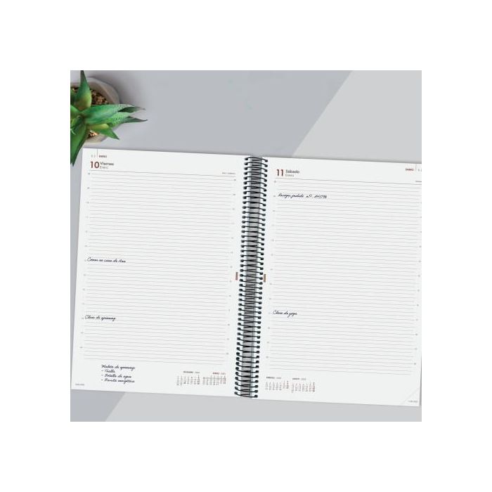 Finocam Agenda Anual Year Espiral E10-155x212 mm 1Dp Negro 2025 2