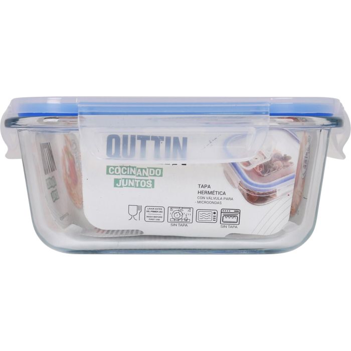 Quttin Fiambrera Rectangular Hermética 1.5L 23x17.5x7.6 cm (6 Unidades) 2