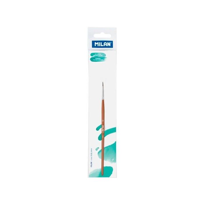 Milan Pincel Escolar Redondo Serie 101 Nº 0 En Bolsita C-Colgador Marrón Milan Pincel Escolar Redondo Serie 101 Nº 0 En Bolsita C-Colgador Marrón