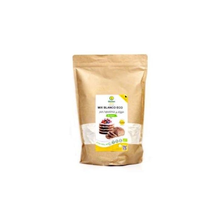 GLUTEN ZERO Mix Pan Blanco para Repostería y Pizza, Sin Gluten, Ecológico 2 Kg