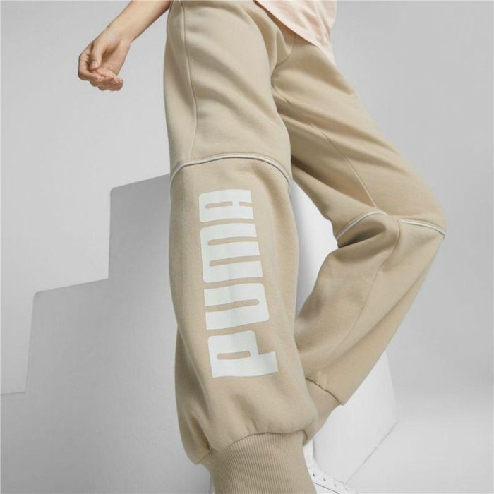 Pantalón de Chándal para Adultos Puma Colorblock  Beige Mujer 2