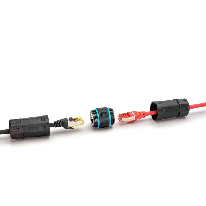 DIGITUS Außenanschluss Patchkabel CAT6A Verbinder RJ45->RJ45 3