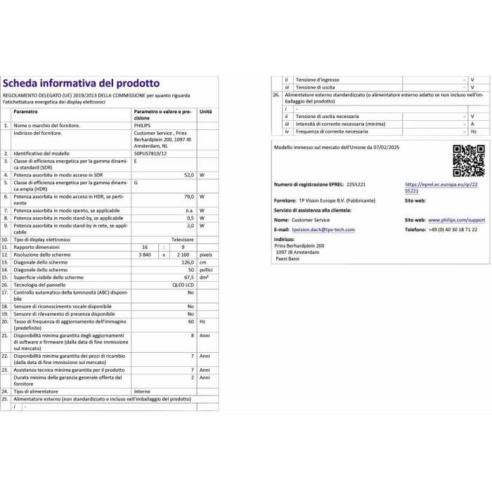 Philips 50PUS7810/12 TV 50" QLED 4K UHD Smart TV con Titan OS, HDR10+, Dolby Atmos y Funciones Gaming HDMI 2.1 11