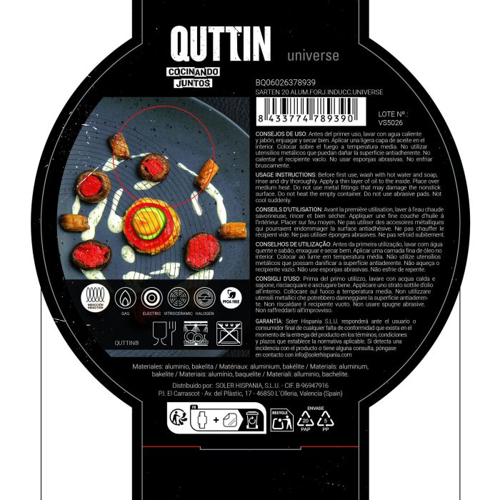 Sarten 20 Alum.Forj.Inducc.Universe Quttin (6 Unidades) 7 Sarten 20 Alum.Forj.Inducc.Universe Quttin (6 Unidades) 7