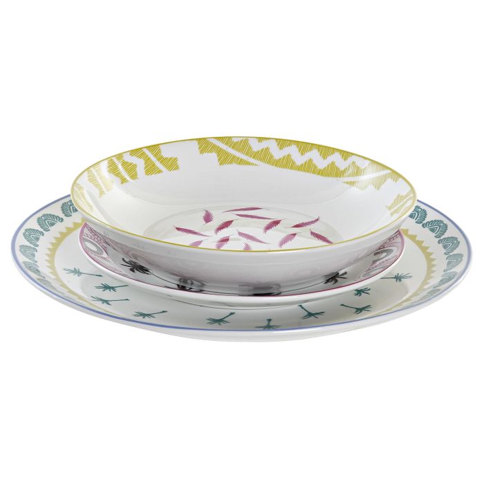 DKD Home Decor Vajilla Porcelana Colonial Colección África Gres 18 Piezas Azul Turquesa Apto Microondas y Lavavajillas 2 DKD Home Decor Vajilla Porcelana Colonial Colección África Gres 18 Piezas Azul Turquesa Apto Microondas y Lavavajillas 2
