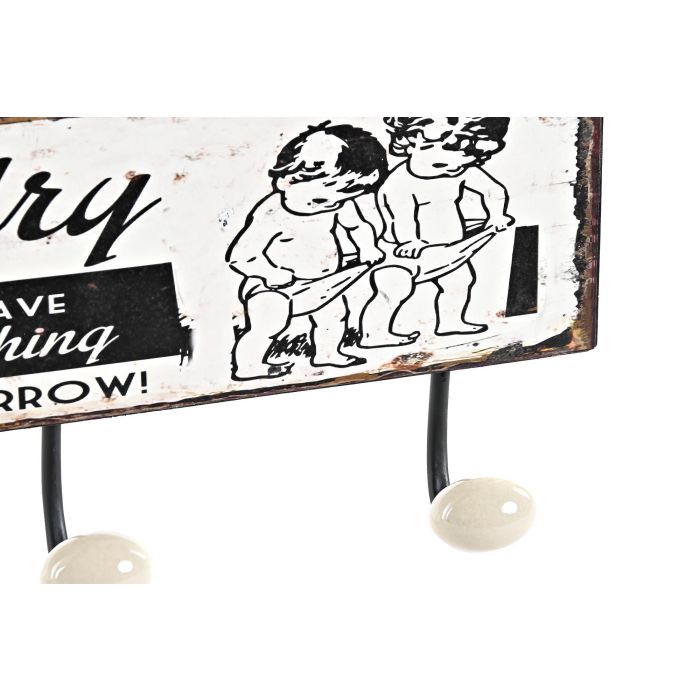 DKD Home Decor Perchero Pared Vintage Negro Blanco Metálico Pack 4 Unidades, 3 Colgadores, 37cm Ancho x 14.5cm Alto x 6cm Profundo 2 DKD Home Decor Perchero Pared Vintage Negro Blanco Metálico Pack 4 Unidades, 3 Colgadores, 37cm Ancho x 14.5cm Alto x 6cm Profundo 2