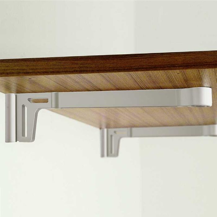 MAFOS Soporte Estante Texas Zamak 307mm Aluminio RAL 9006 para Armarios y Vestidores 1 MAFOS Soporte Estante Texas Zamak 307mm Aluminio RAL 9006 para Armarios y Vestidores 1