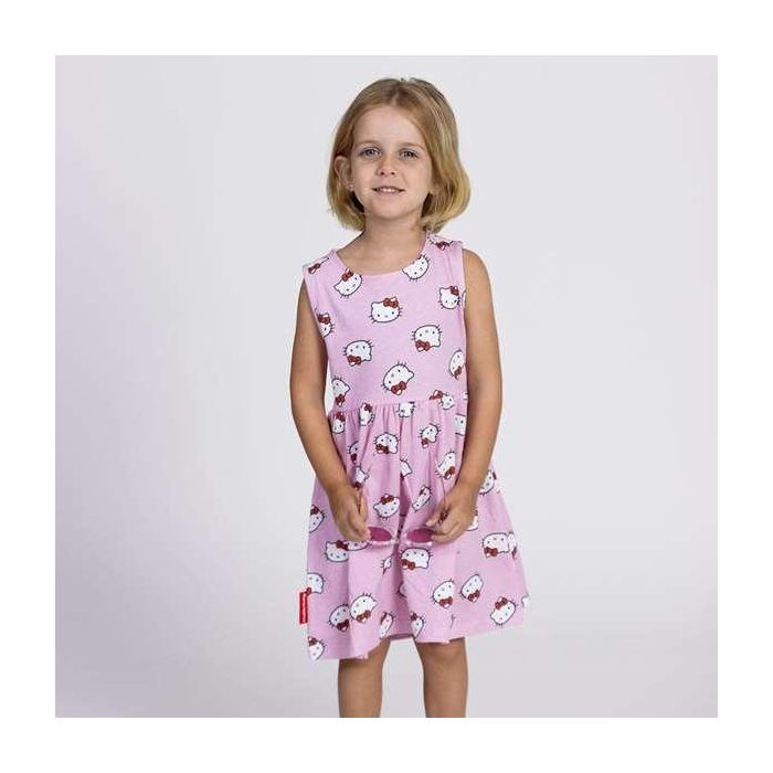 Vestido single jersey hello kitty 5 años 3
