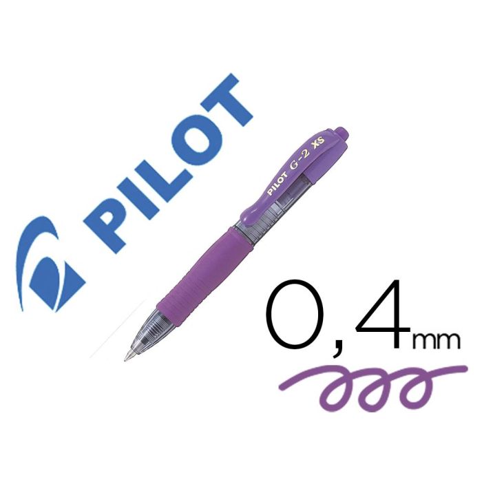 Boligrafo Pilot G-2 Pixie Violeta Tinta Gel Retractil Sujecion De Caucho 12 unidades