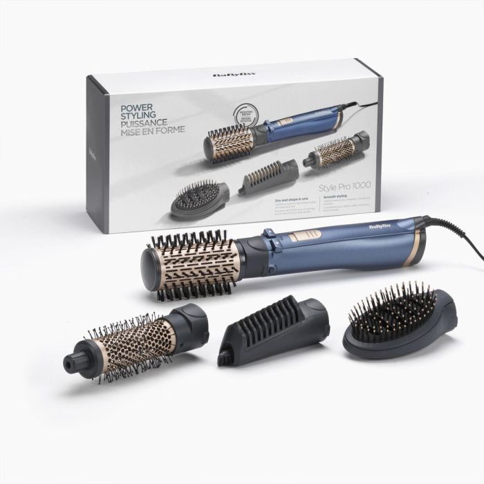 Babyliss AS965E Cepillo de Aire Rotatorio Style Pro 1000 con 4 Accesorios, Iónico Antiencrepamiento, Seca y Estiliza 1 Babyliss AS965E Cepillo de Aire Rotatorio Style Pro 1000 con 4 Accesorios, Iónico Antiencrepamiento, Seca y Estiliza 1