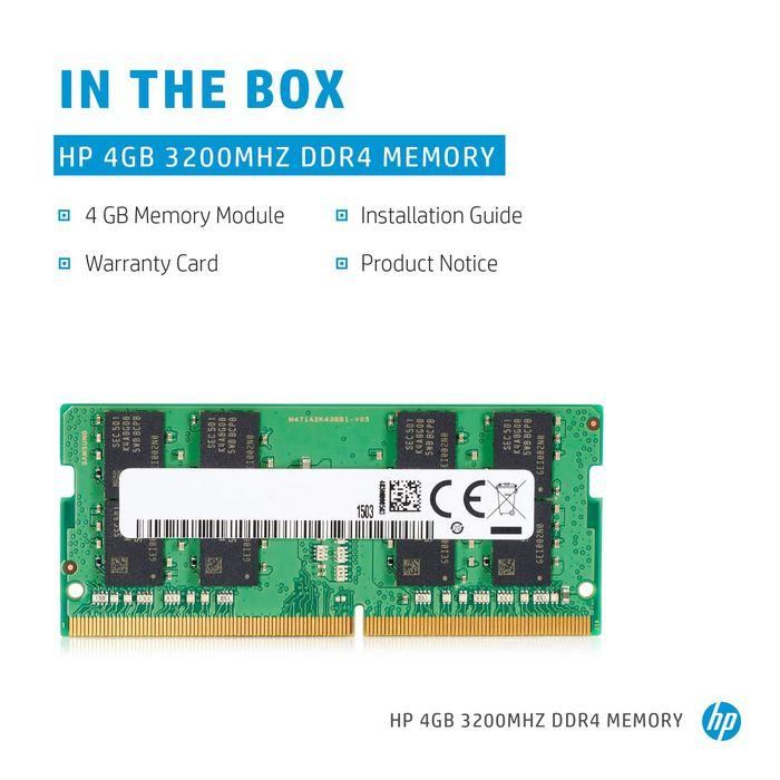 HP 4 GB 3200MHz DDR4 Memory 1 HP 4 GB 3200MHz DDR4 Memory 1