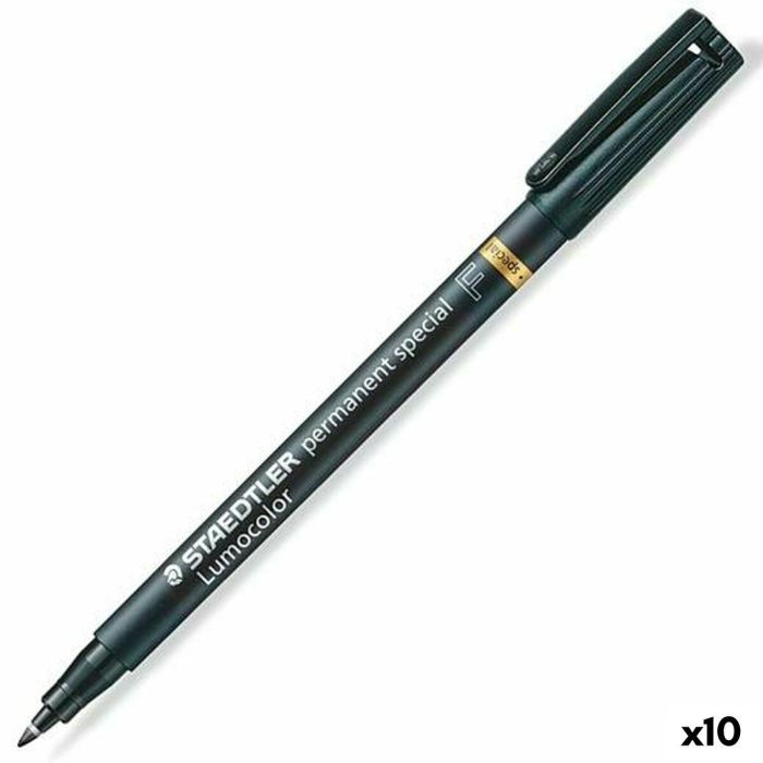 Rotulador permanente Staedtler Lumocolor Special F Negro (10 Unidades) 2 Rotulador permanente Staedtler Lumocolor Special F Negro (10 Unidades) 2