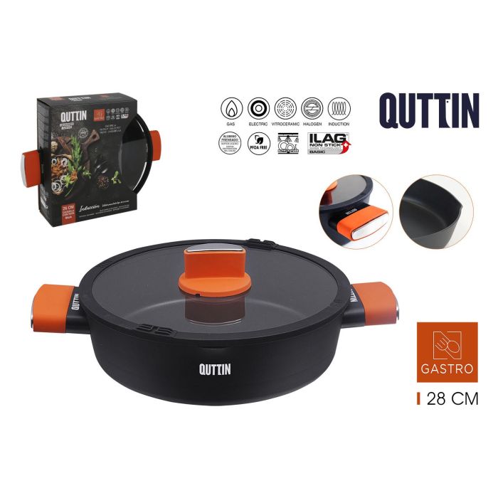 Quttin Cacerola Baja Gastro 26 cm con Tapa (6 Unidades)