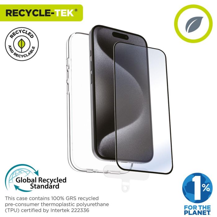 Muvit Funda Recycletek para Apple iPhone 16 con Protector de Pantalla y Kit de Limpieza Bio 4 Muvit Funda Recycletek para Apple iPhone 16 con Protector de Pantalla y Kit de Limpieza Bio 4