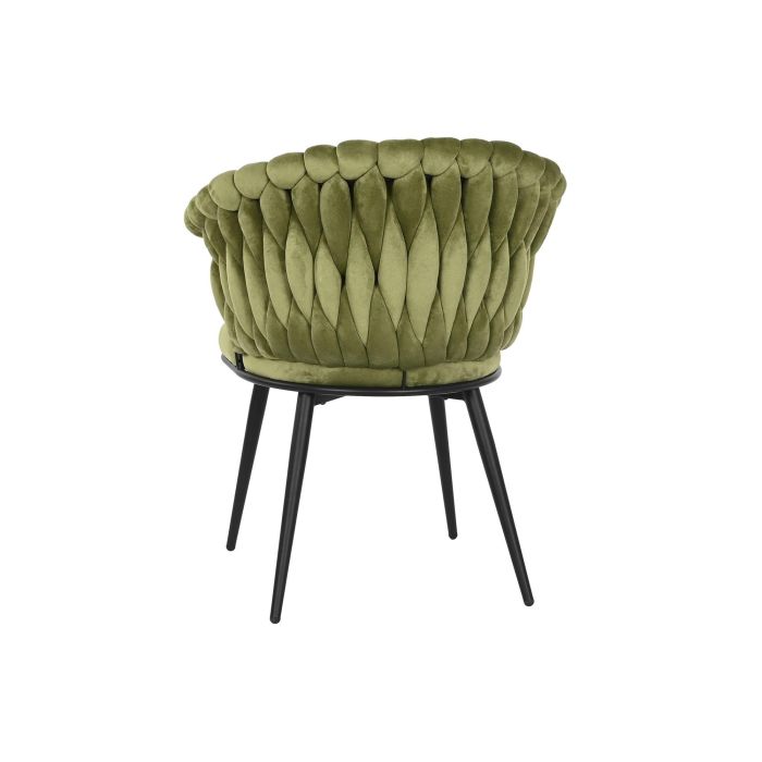 DKD Home Decor Silla Terciopelo Verde Negro Metal 66 x 84 x 60 cm 5