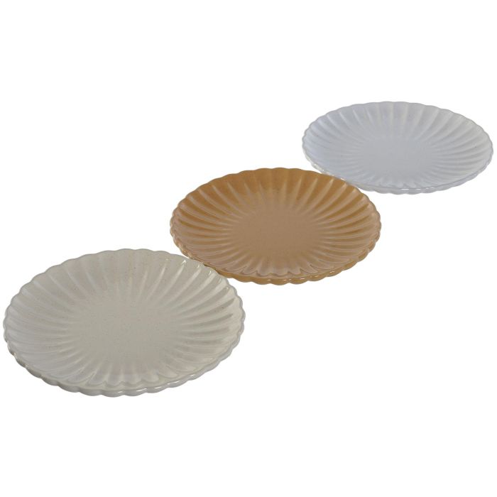 Plato Scandi DKD Home Decor Beige Blanco 20 x 2.5 x 20 cm (6 Unidades) 2 Plato Scandi DKD Home Decor Beige Blanco 20 x 2.5 x 20 cm (6 Unidades) 2