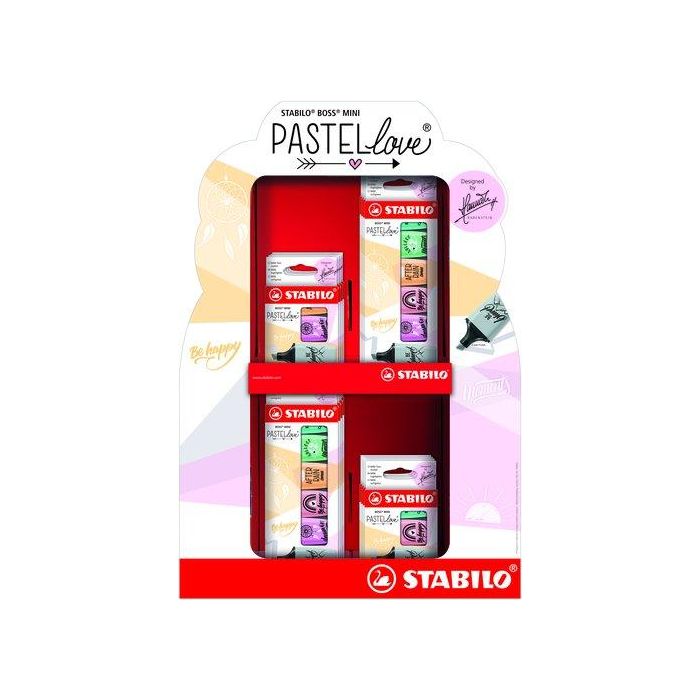Stabilo Rotulador fluorescente mini Boss Original Pastel Love expositor 72 unidades colores surtidos trazo 2-5 mm