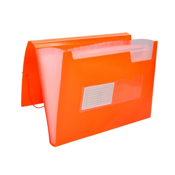 Carpeta Liderpapel Clasificador Fuelle Polipropileno Din A4 Naranja Fluor Opaco 13 Departamentos 4